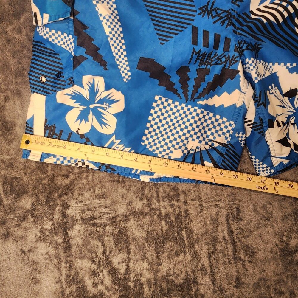 Maui & Sons Surf Hawaii Men's Board Shorts Swim Trunks Blue Pattern XL - Picture 7 of 9